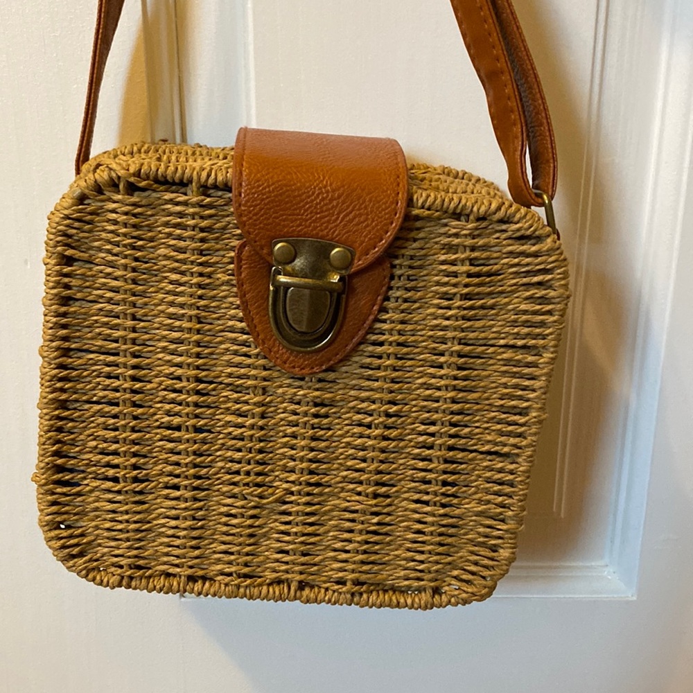 Summer & Rose Rattan mini crossbody bag